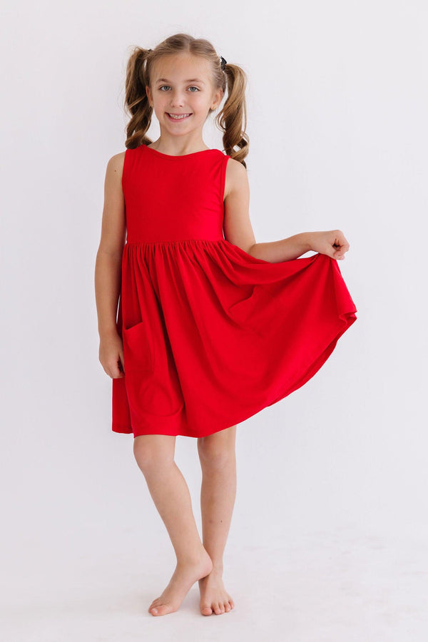 red-tank-pocket-twirl-dress Mila &  Rose - Sophia's Style-Red Tank Pocket Twirl Dress-6-12M--1